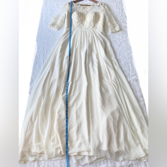 Helen Fontaine Ivory Mother Of The Bride Dresses A-line Half Sleeves Chiffon - Picture 12 of 16